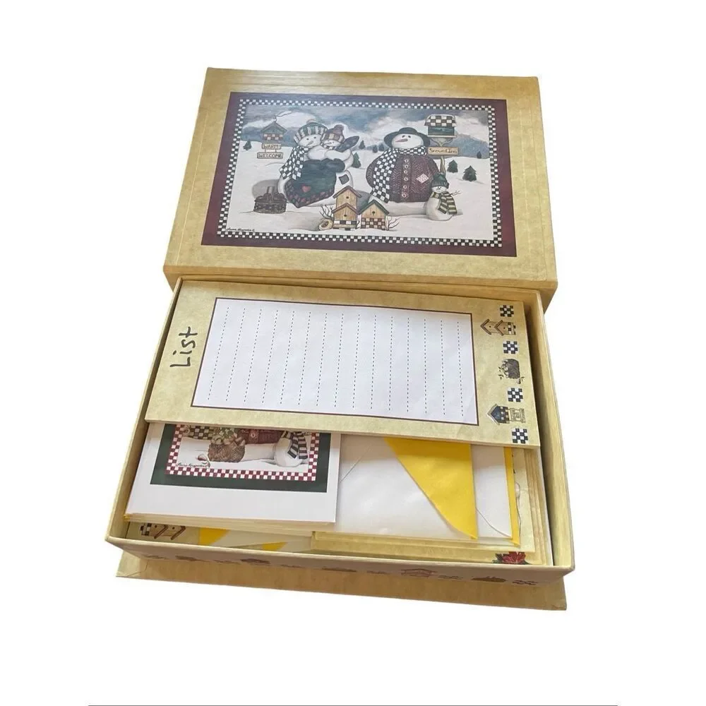 Seasons Holiday Greeting Cards Notepads Envelopes Set With Keepsake Box